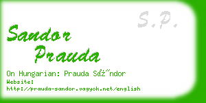 sandor prauda business card